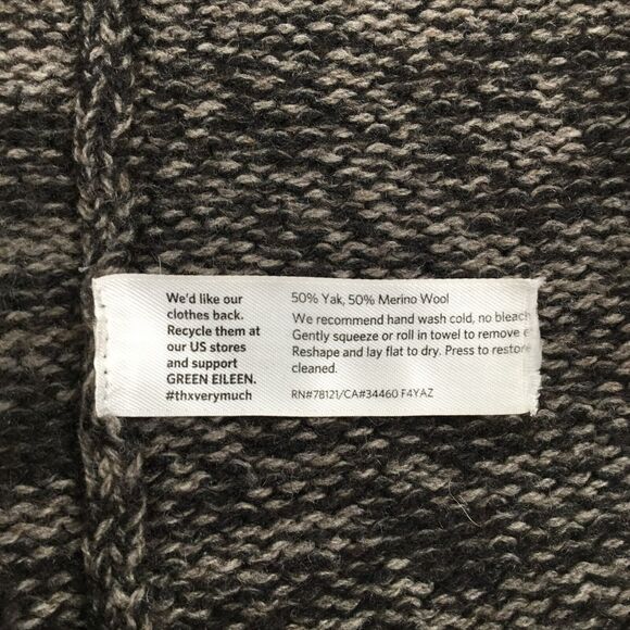 Eileen Fisher Sweater Size M Yak Merino Wool Brown Marl Funnel Neck Boxy Cropped - Picture 11 of 14